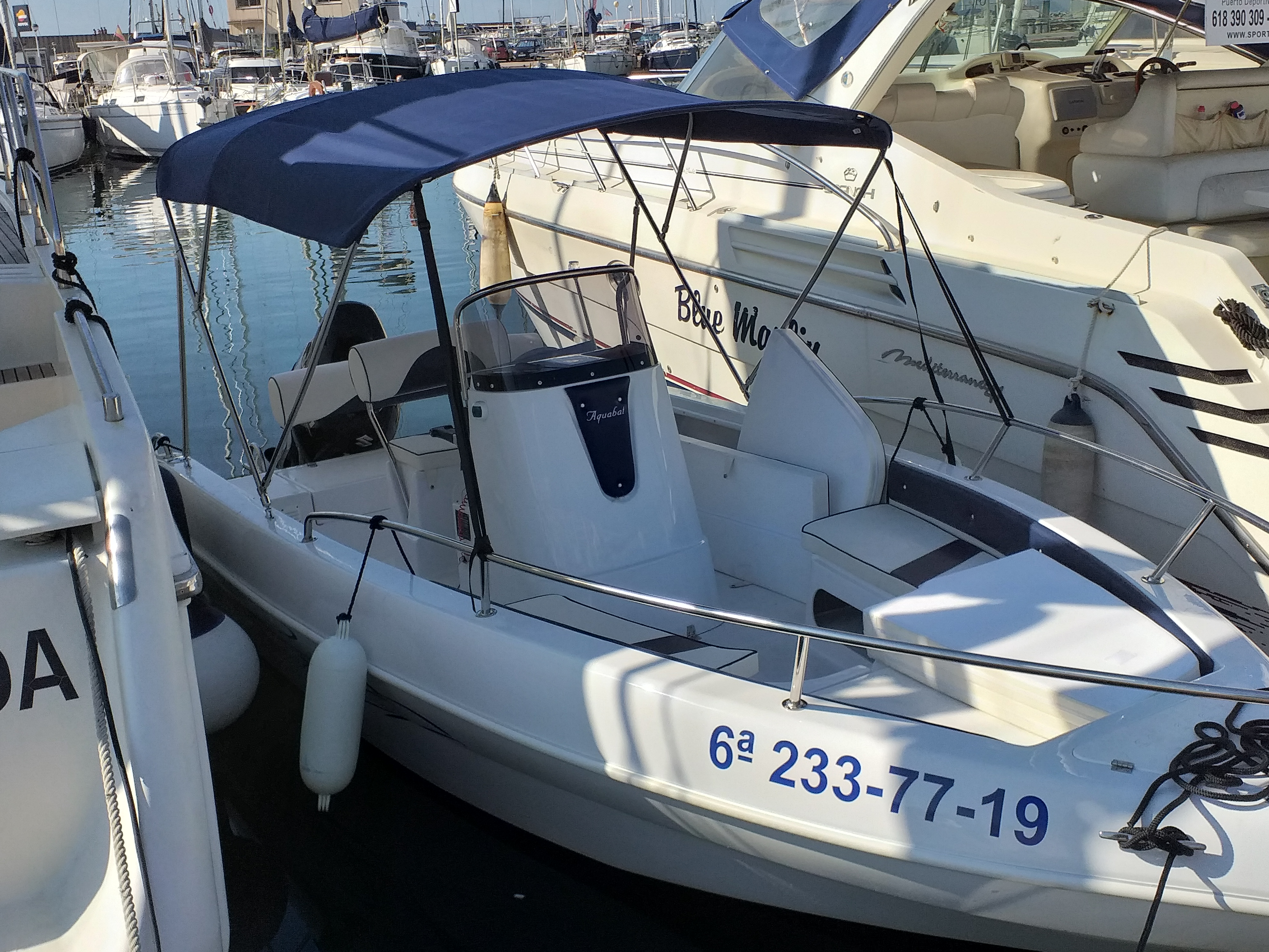 Power boat FOR CHARTER, year 2019 brand Aquabat and model Sport Line 19, available in Club de Vela de Blanes Blanes Girona España